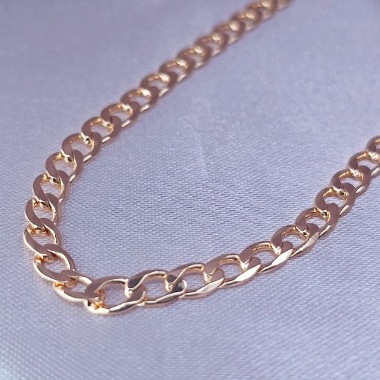 Imagen de Cadena Tejido Barbada en Oro Dorado Talla 4504