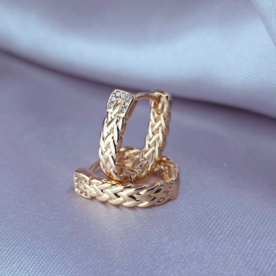 Imagen de Huggie Tejido de Oro y Cristales