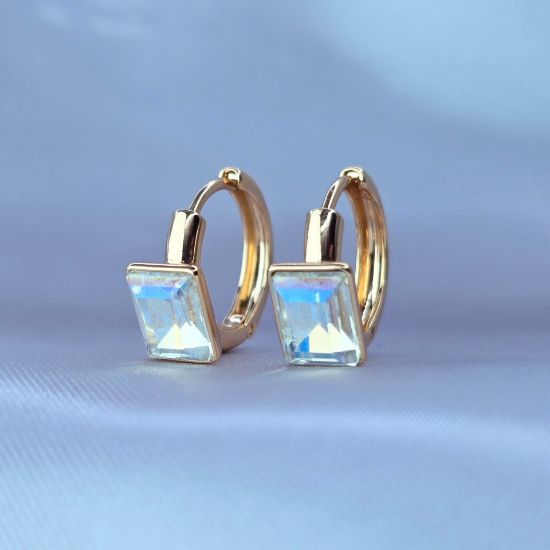 Imagen de Huggie Espejo Swarovski Blanco