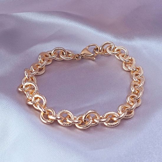 Imagen de Pulsera Tejido Eslabones Ovalados Talla 2107