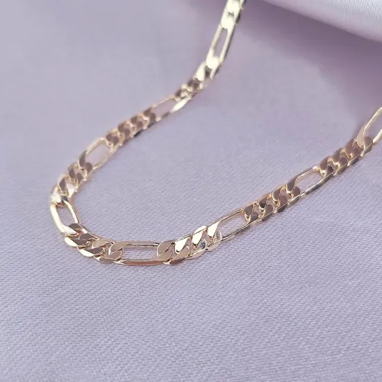 Imagen de Cadena Tejido Cartier o Fígaro Oro Dorado Talla 4503