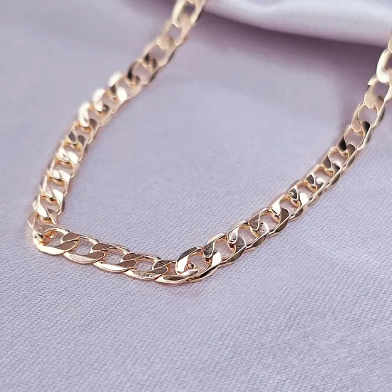 Imagen de Cadena Tejido barbada Abierta Oro Dorado Talla 4504