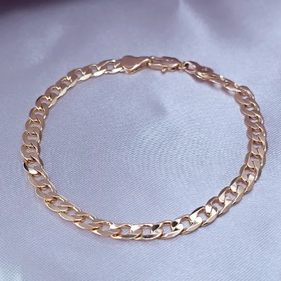 Imagen de Pulsera Tejido Barbada Abierta Oro Dorado Talla 2006