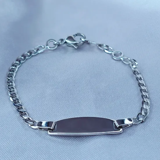 Imagen de Pulsera Esclava Kids Barbada Abierta Oro Blanco Talla 1703