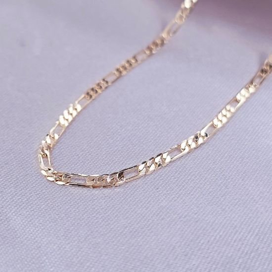 Imagen de Cadena Tejido Cartier o Fígaro Oro Dorado  6002