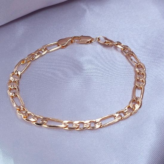 Imagen de Pulsera Tejido Cartier o Fígaro Oro Dorado  1905