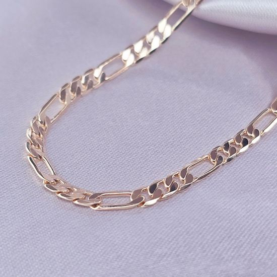 Imagen de Cadena Tejido Cartier o Fígaro Oro Dorado Talla 4005