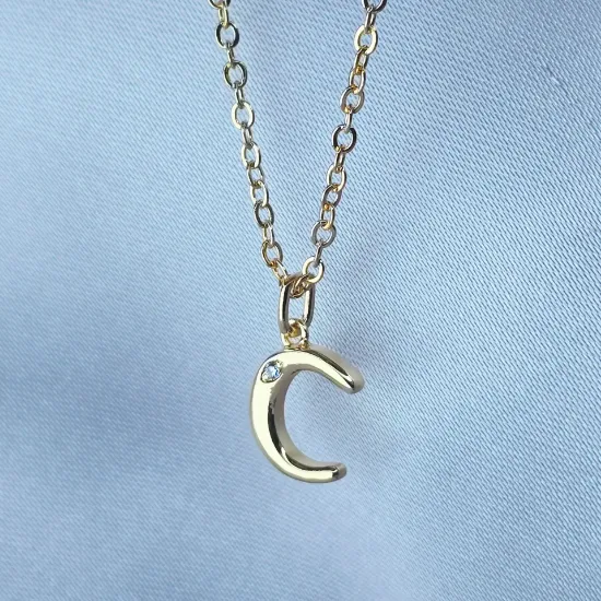 Imagen de Collar con Pequeño Brillo Inicial C Talla 4501