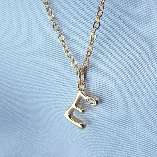 Imagen de Collar con Pequeño Brillo Inicial E Talla 4501