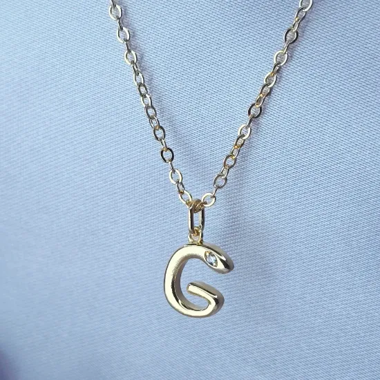 Imagen de Collar con Pequeño Brillo Inicial G Talla 4501