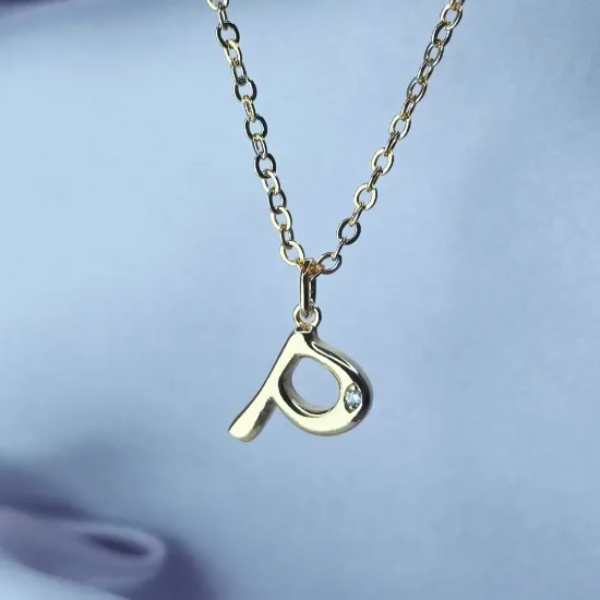 Imagen de Collar con Pequeño Brillo Inicial P Talla 4501