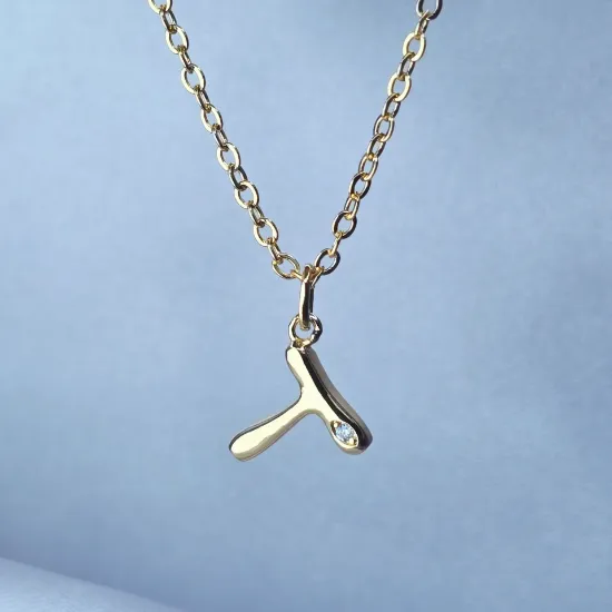 Imagen de Collar con Pequeño Brillo Inicial T Talla 4501