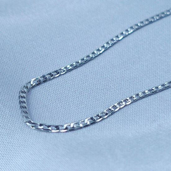Imagen de Cadena Tejido Barabada Abierta Oro Blanco Talla 4502