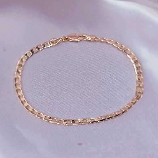 Imagen de Pulsera Tejido Barbada Abierta Oro Dorado Talla 2004