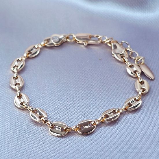 Imagen de Pulsera Tejido Gucci Lisa Gruesa Oro Dorado Talla 2006
