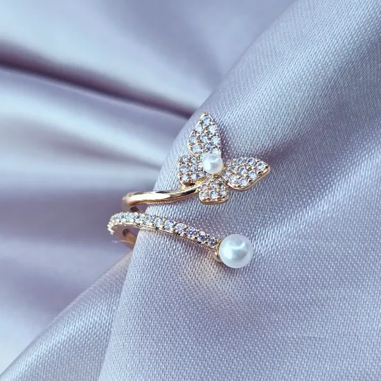 Imagen de Arete Clip Mariposa Perla