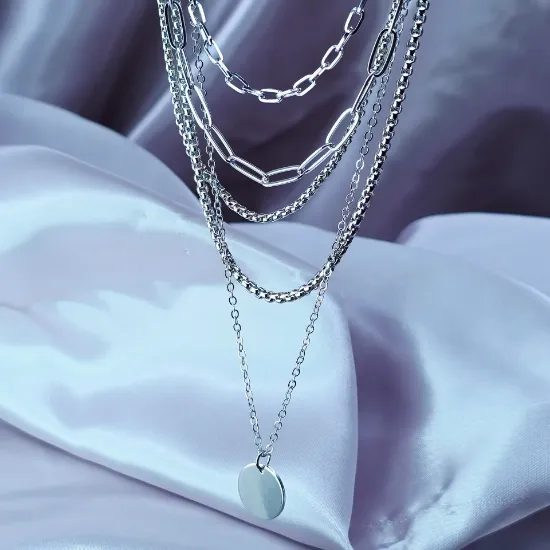 Imagen de Collar Oblea Blanca y Cinco Destinos  3802
