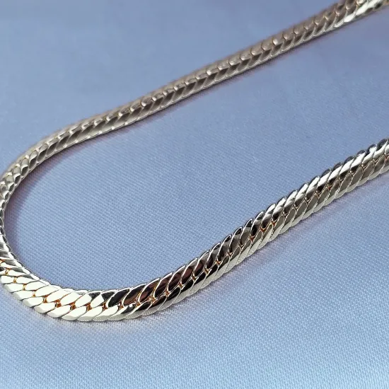 Imagen de Cadena Tejido Panza de Víbora Ancha y Gruesa Oro Dorado Talla 5005