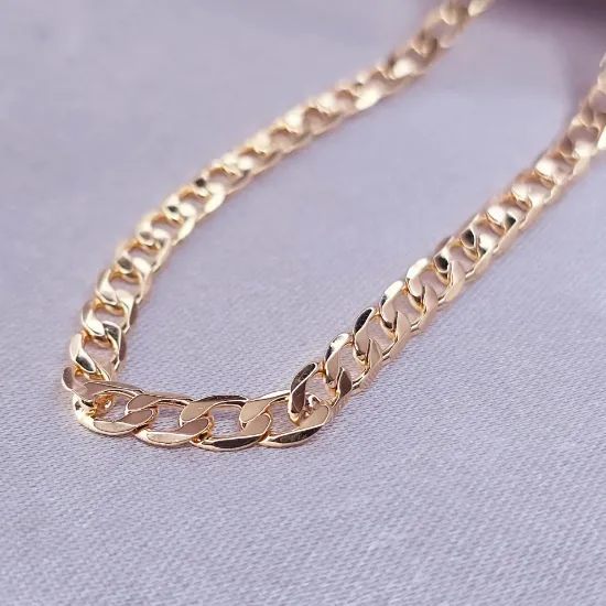 Imagen de Cadena Tejido Barabada Abierta Oro Dorado Talla 5005