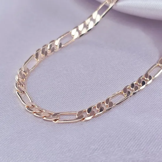 Imagen de Cadena Tejido Cartier o Fígaro Oro Dorado  6004