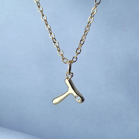 Imagen de Collar con Pequeño Brillo Inicial T  4501