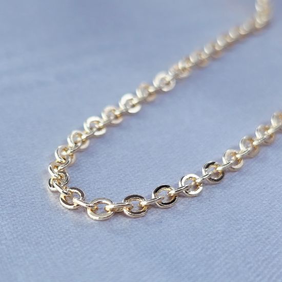 Imagen de Cadena Tejido Aros Entrelazados Oro Dorado