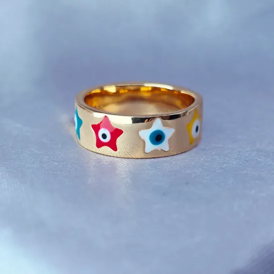 Imagen de Anillo Ojitos Estrellas de Colores  8