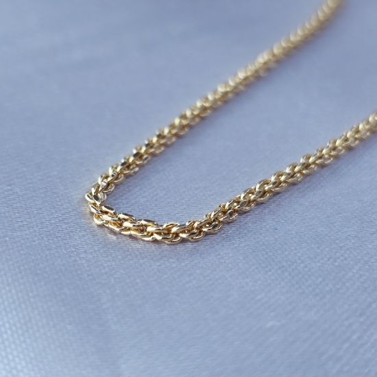 Imagen de Cadena Tejido Óvalos Cerrados Trenzados Oro Dorado