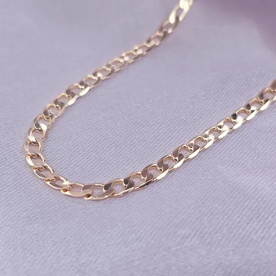 Imagen de Cadena Tejido Barbada Abierta Oro Dorado  5503