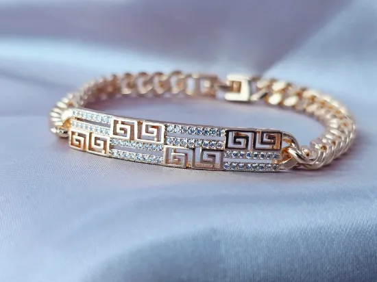 Imagen de Pulsera Esclava Grecas con Glamour Talla 1906