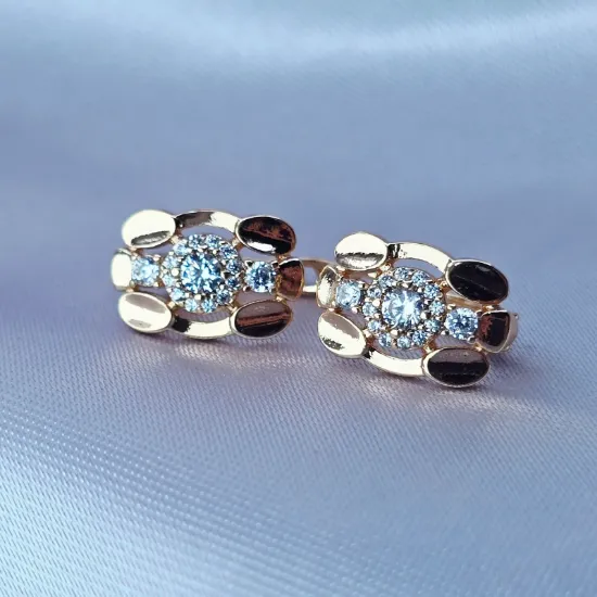 Imagen de Huggie Cristales y Bordes de Oro