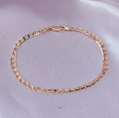 Imagen de Pulsera Tejido Barbada Abierta Oro Dorado Talla 1903