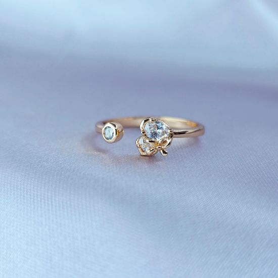 Imagen de Anillo Semiabierto Moñito y Cristales 