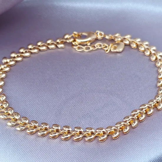 Imagen de Pulsera Mini Hojitas y Corazón  1805