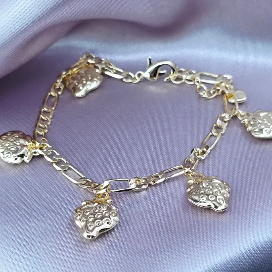Imagen de Pulsera Cinco Fresas y Corazón  1810