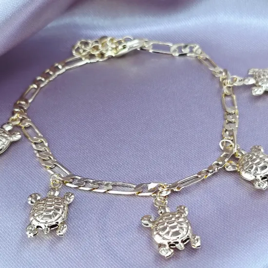 Imagen de Pulsera Cinco Tortugas y Corazón  1820