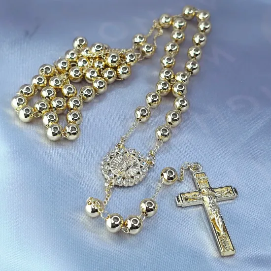 Imagen de Collar Rosario Guadalupana con Corazones Talla 6905