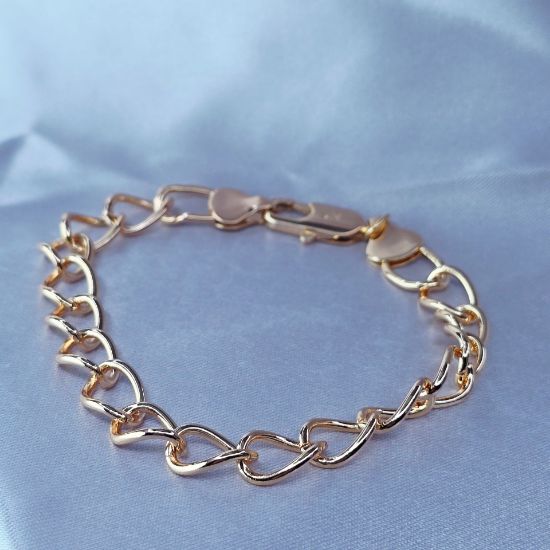 Imagen de Pulsera Eslabones Entrelazados Aros Irregulares 