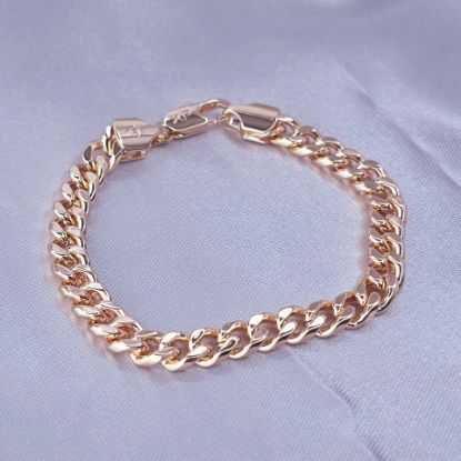 Imagen de Pulsera Tejido Barbada Cerrada Oro Dorado Talla 1905