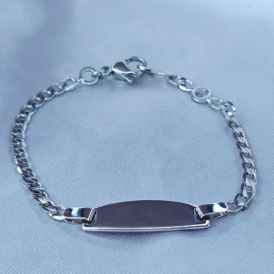 Imagen de Pulsera Esclava Kids Barbada Abierta Oro Blanco Talla 1703