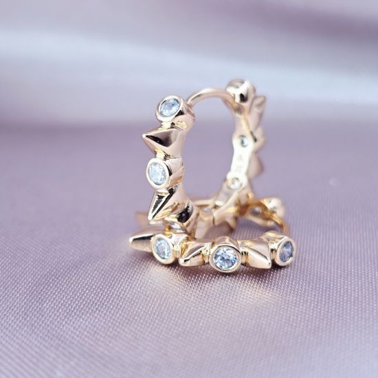 Imagen de Huggie Picos de Oro y Lunetas de Cristal