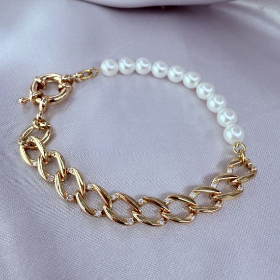 Imagen de Pulsera Perlas con Broche Navy
