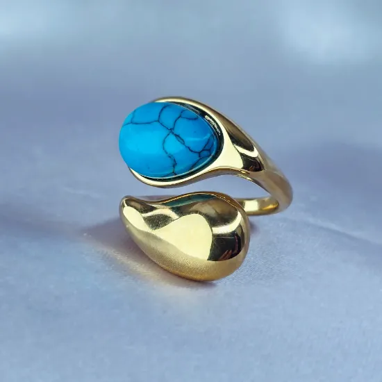 Imagen de Anillo Gota Turquesa