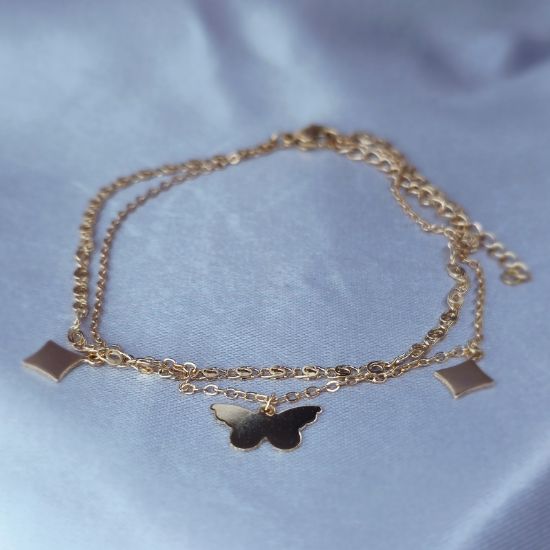 Imagen de Pulsera Tobillera Mariposa y Rombos
