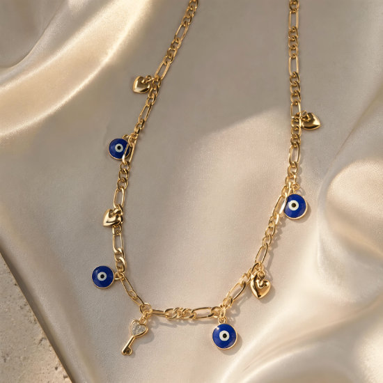 Imagen de Collar Ojos Corazones y Llaves