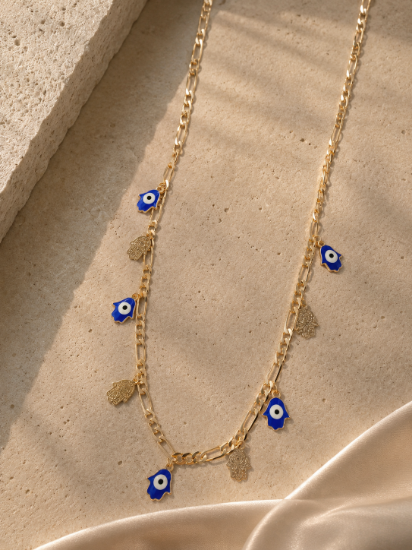 Imagen de Collar Hamsas Ojos Turcos  4703
