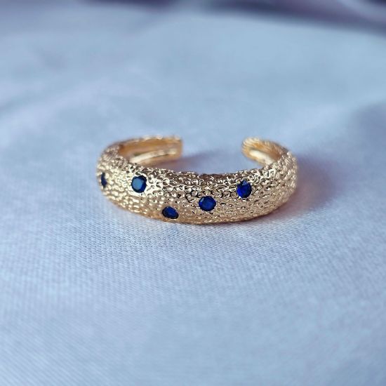 Imagen de Anillo Semiabierto Burbujas Azul C