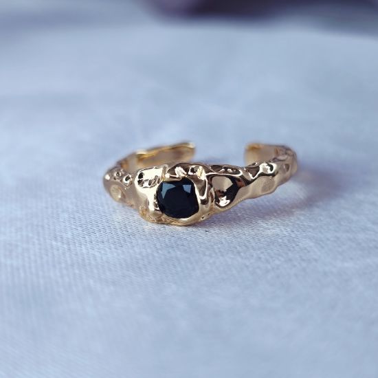 Imagen de Anillo Semiabierto Punto Negro