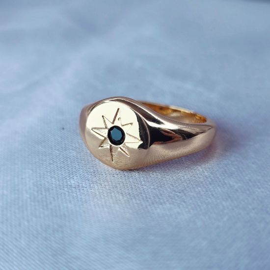 Imagen de Anillo Estrella Punto Negro C