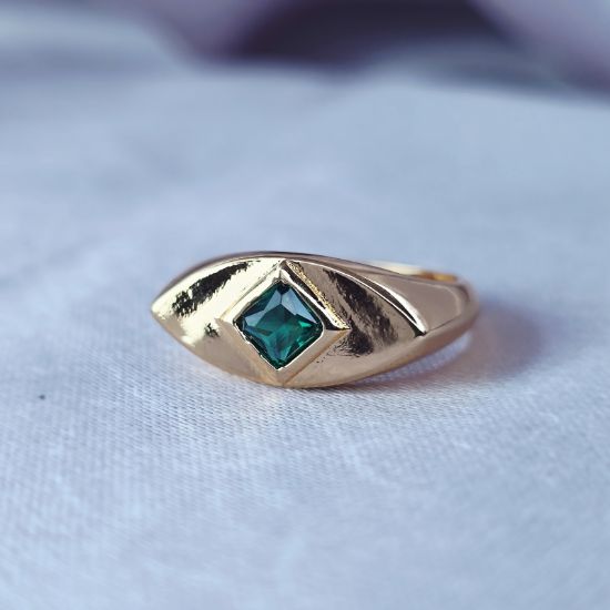Imagen de Anillo Rombo Esmeralda